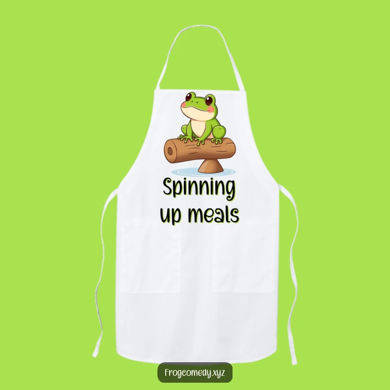 Funny Frog Balancing Log Apron: Comical Kitchen Wear, Great Funny Gift