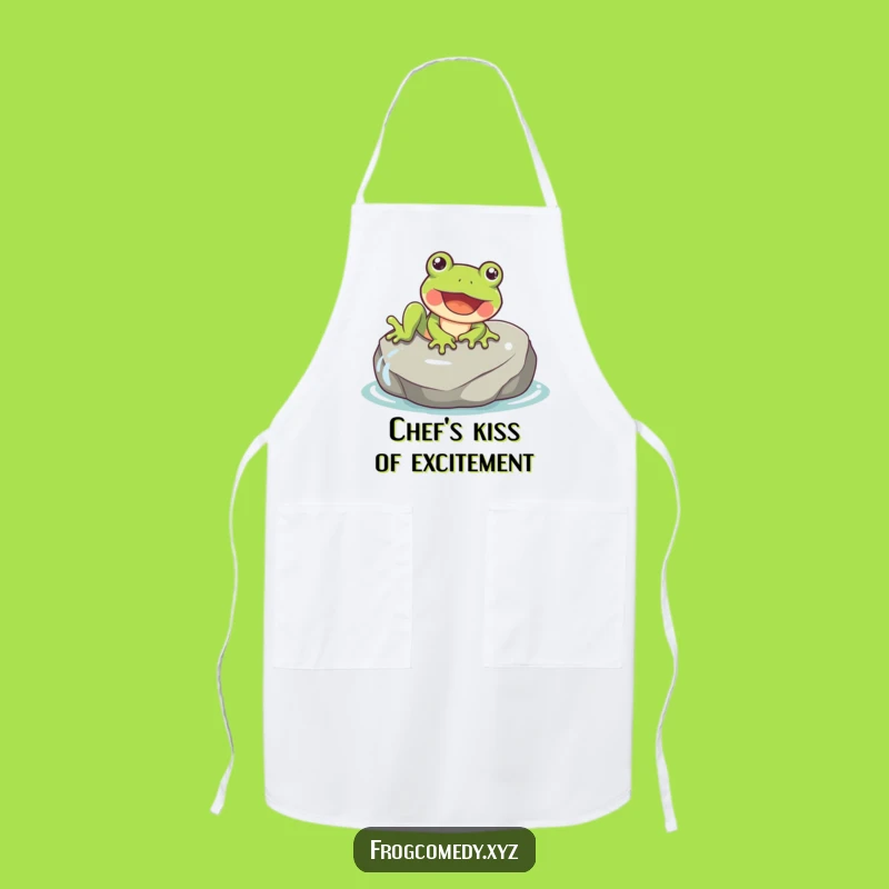 Funny Happy Frog Sliding Apron - Kitchen Fun for Chefs
