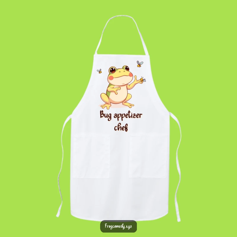 Funny Kawaii Frog Apron: Kitchen Juggler of Flies, Chef's Funny Gift
