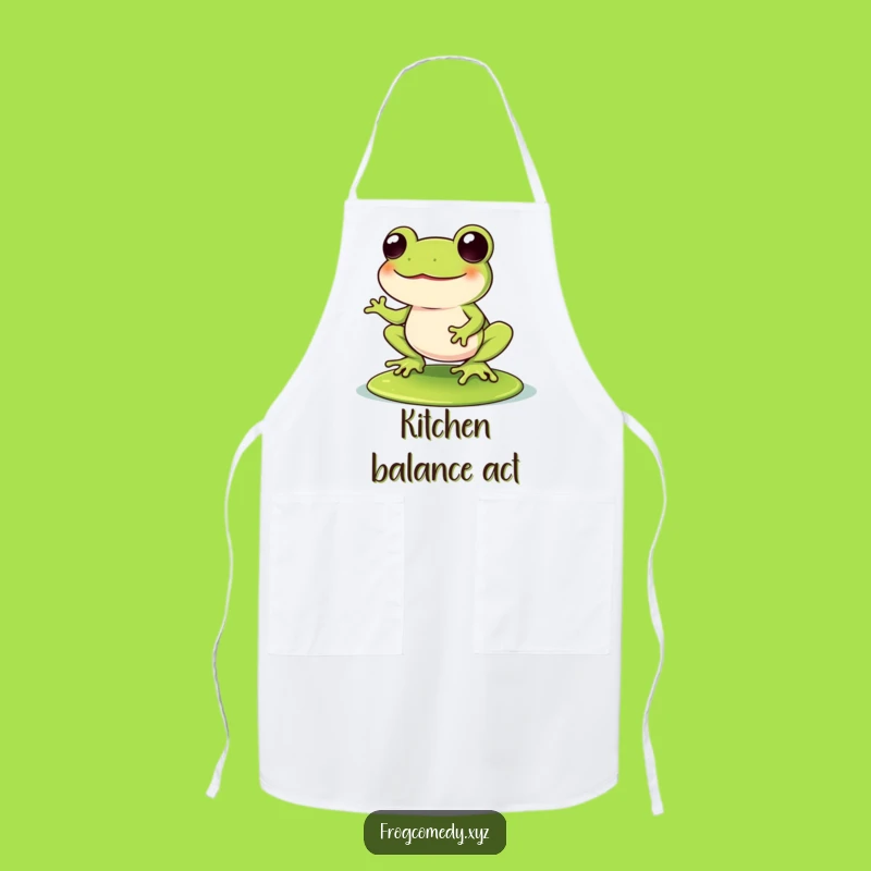 Funny Kawaii Frog Lily Pad Apron: Laughter Kitchen Humor, Ideal Funny Gift