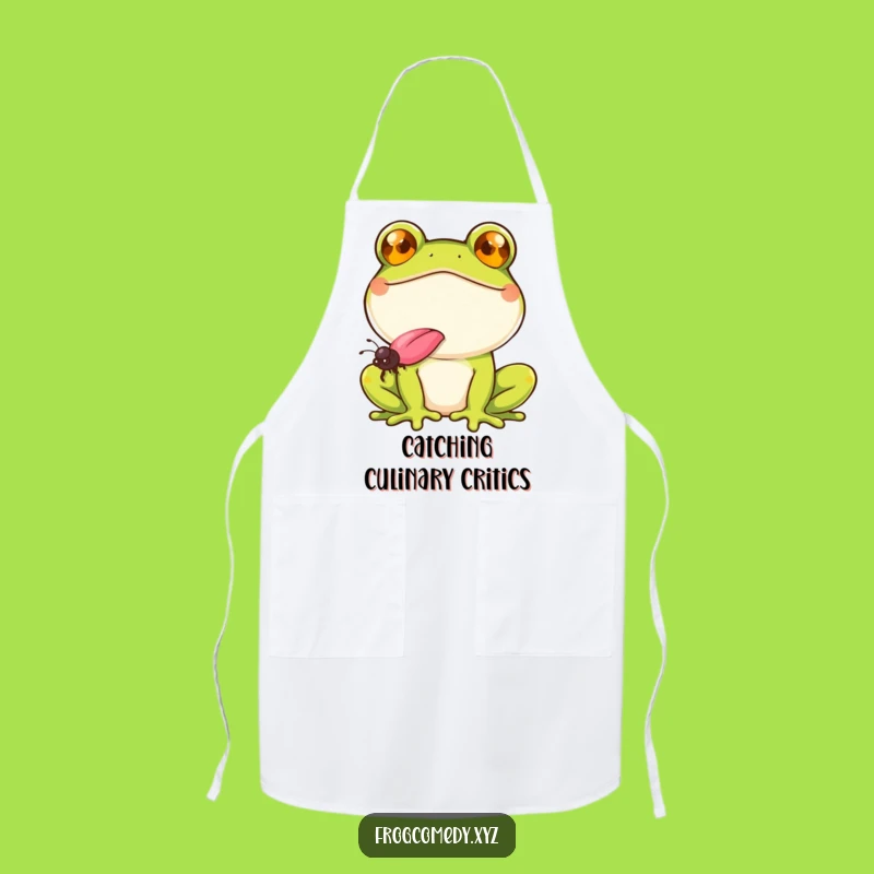 Funny Smiling Frog Apron: Fly Catching Kitchen Gift