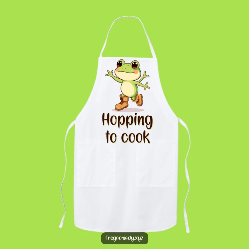 Funny Kawaii Frog Boots Leap Apron - Kitchen Fun & Hilarious Funny Gift