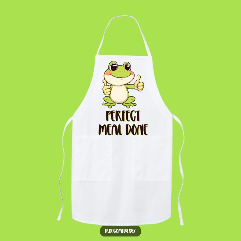 Funny Happy Frog Apron: Thumbs Up Design, Perfect Funny Kitchen Gift