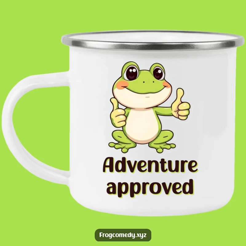 Funny Happy Frog Campfire Mug: Thumbs Up Design, Perfect Funny Outdoor Gift