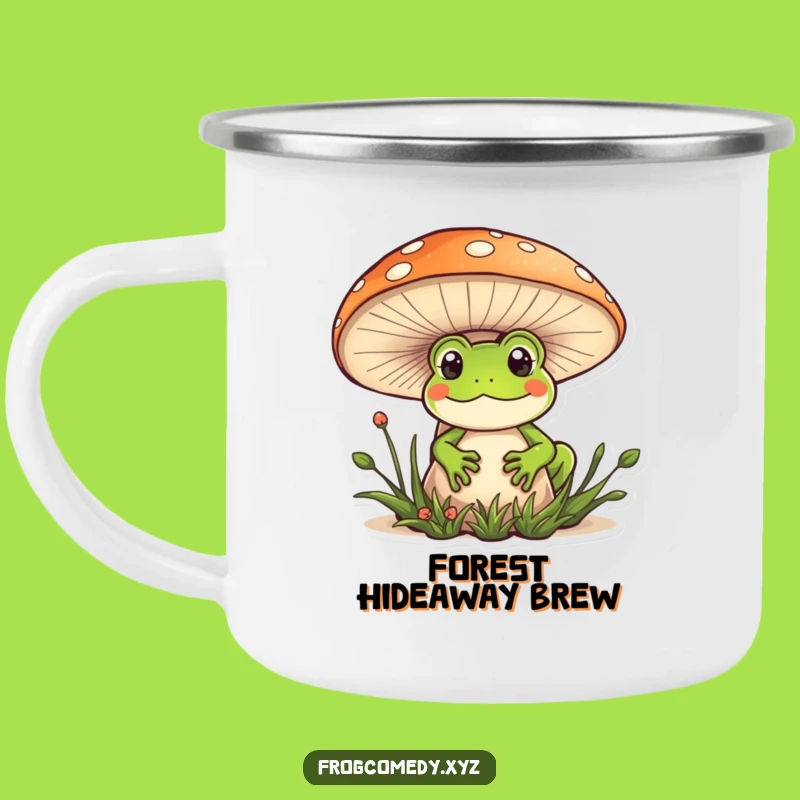 Funny Kawaii Frog Mushroom Camping Mug: Adventure-Ready Cuteness