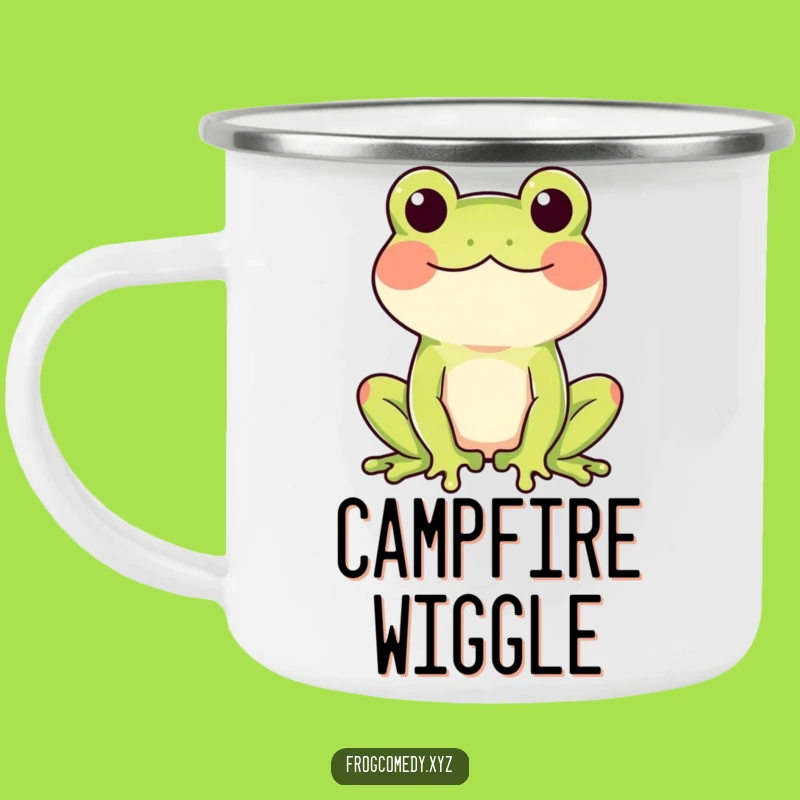 Funny Wiggling Frog Camping Mug: Happy Campfire Wiggles