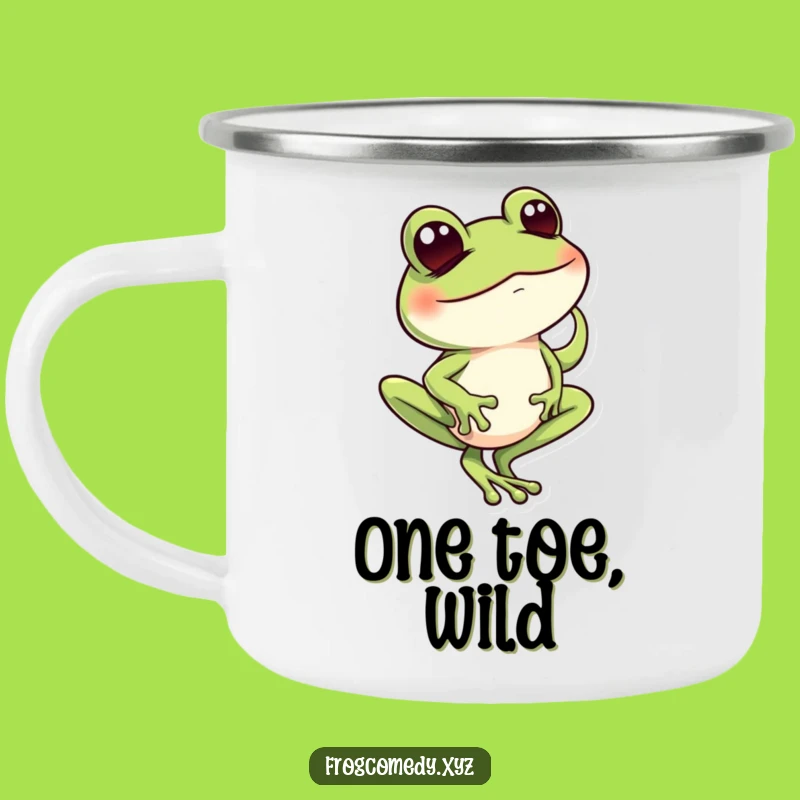 Funny Frog Balance Camping Mug: Adventure Fuel with a Wink