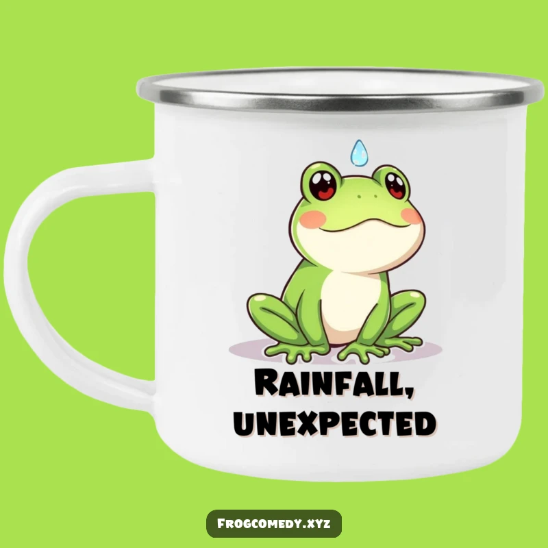 Funny Kawaii Frog Raindrop Camping Mug: Unexpected Outdoor Fun
