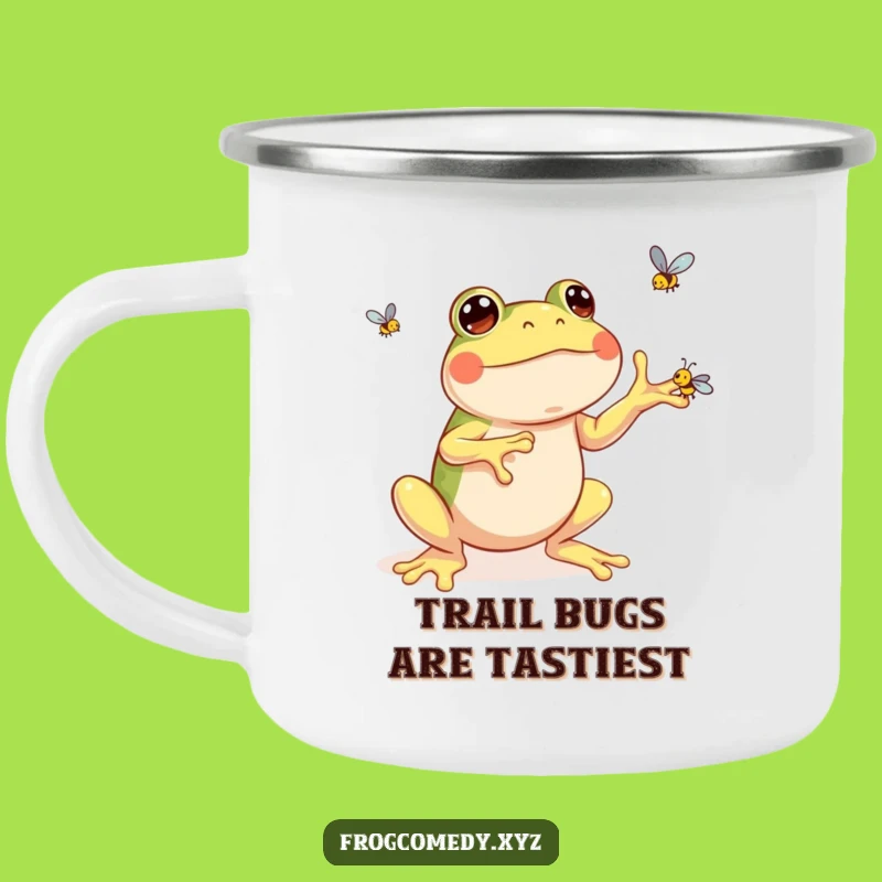 Funny Kawaii Frog Camping Mug: Adventure Juggler of Flies, Great Funny Gift