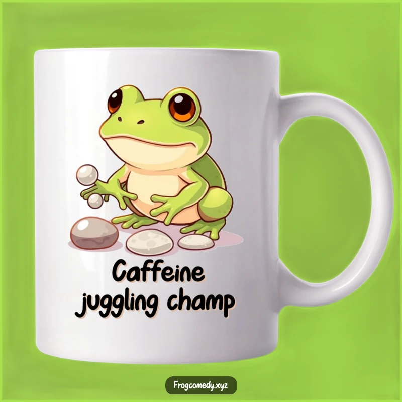Funny Kawaii Frog Juggling Mug: Hilarious Gift for Determined Souls