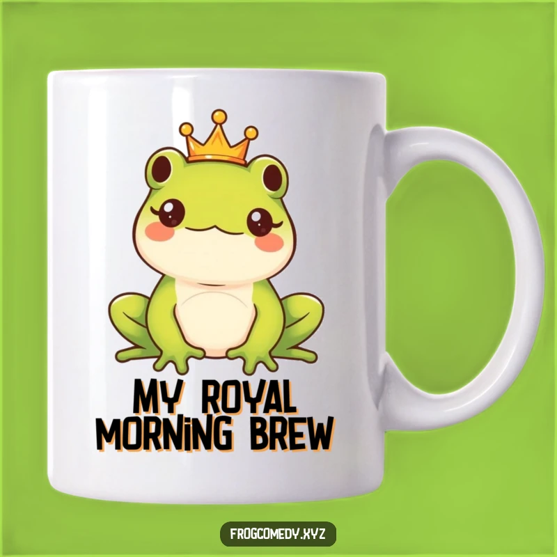 Funny Kawaii Frog King Mug - Majestic Royal Amphibian Funny Gift Idea