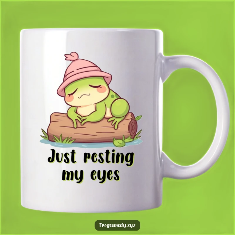 Funny Sleepy Frog Hat Log Mug: The Perfect Humorous Gift for Frog Lovers