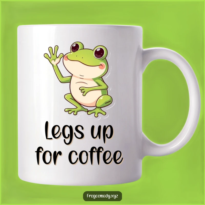 Funny Frog Leg Wave Mug: Hilarious Amphibian Greeting, Perfect Funny Gift