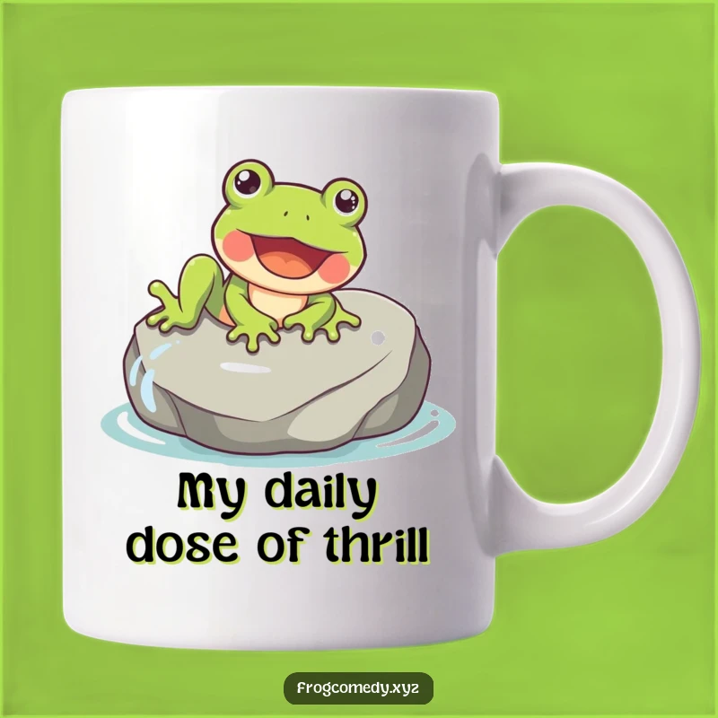 Funny Happy Frog Sliding Mug - Joyful Amphibian Adventure Gift