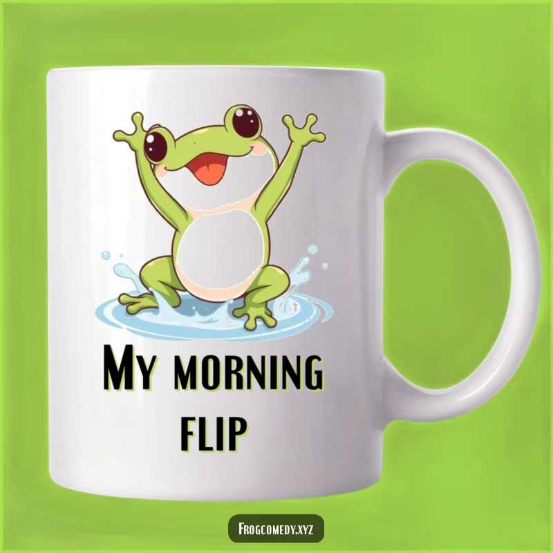 Cute Kawaii Frog Splash Mug: Joyful Somersault for a Happy Sip