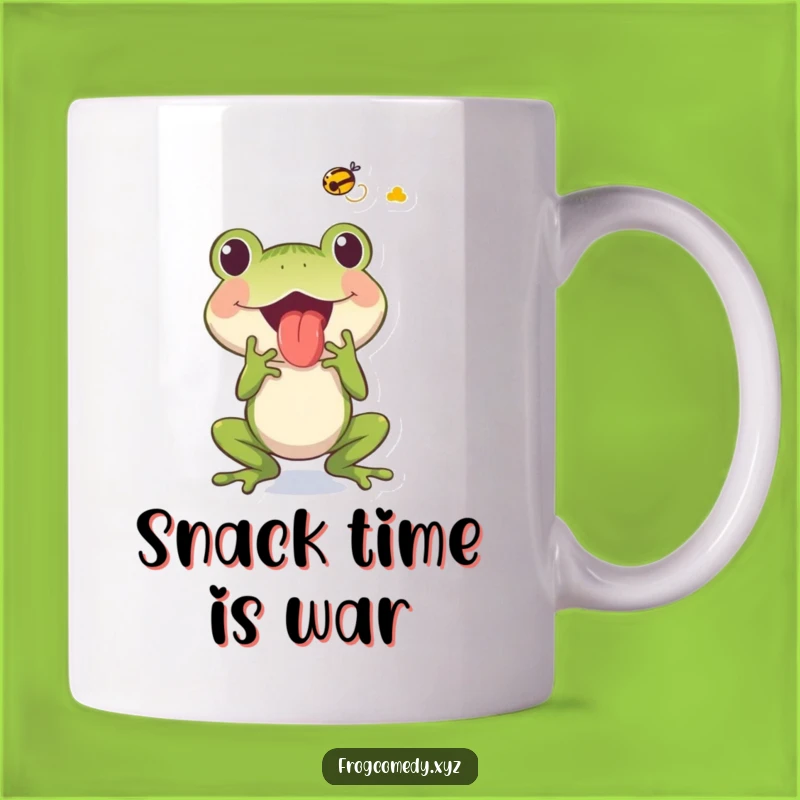 Funny Frog Fly Catcher Mug: Hilarious Action for Coffee Lovers