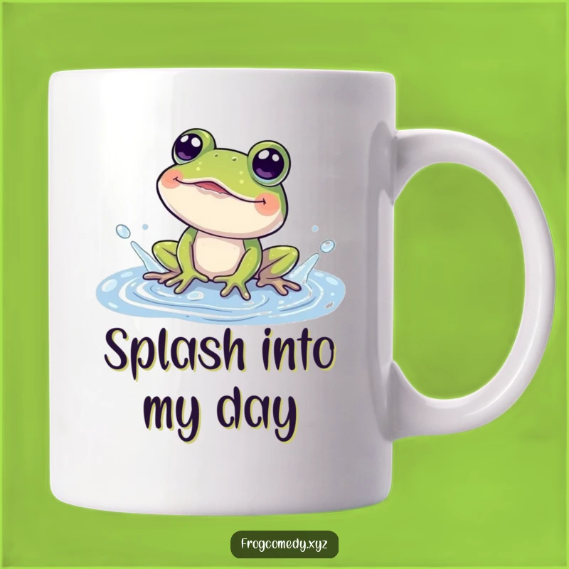 Funny Frog Splashing Mug: Amused Amphibian Fun, Perfect Gift for Laughs