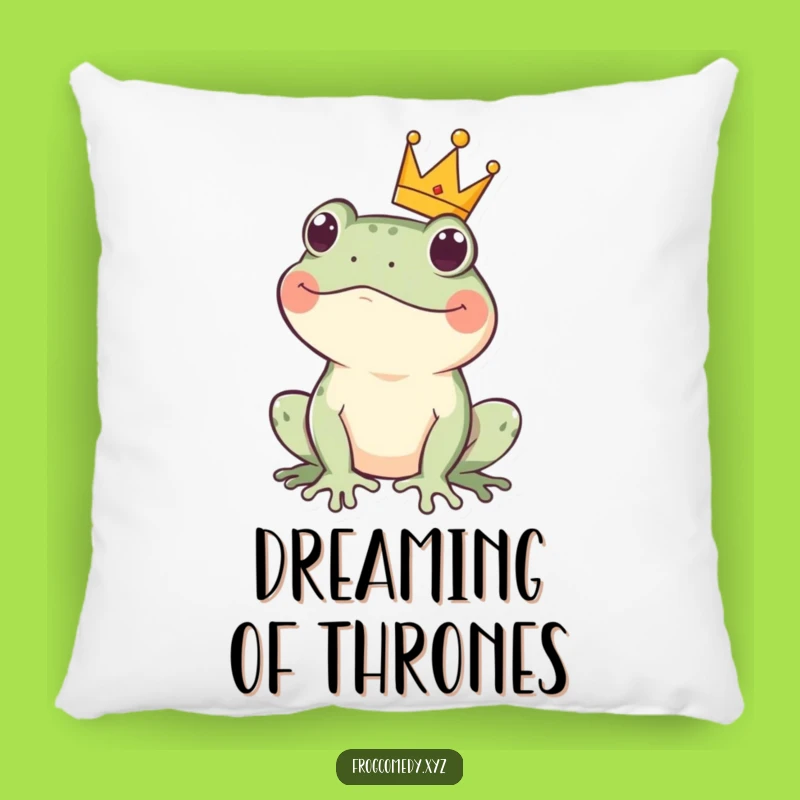 Funny Kawaii Frog Crown Pillow: Cozy Royal Comfort for Hilarious Relaxation