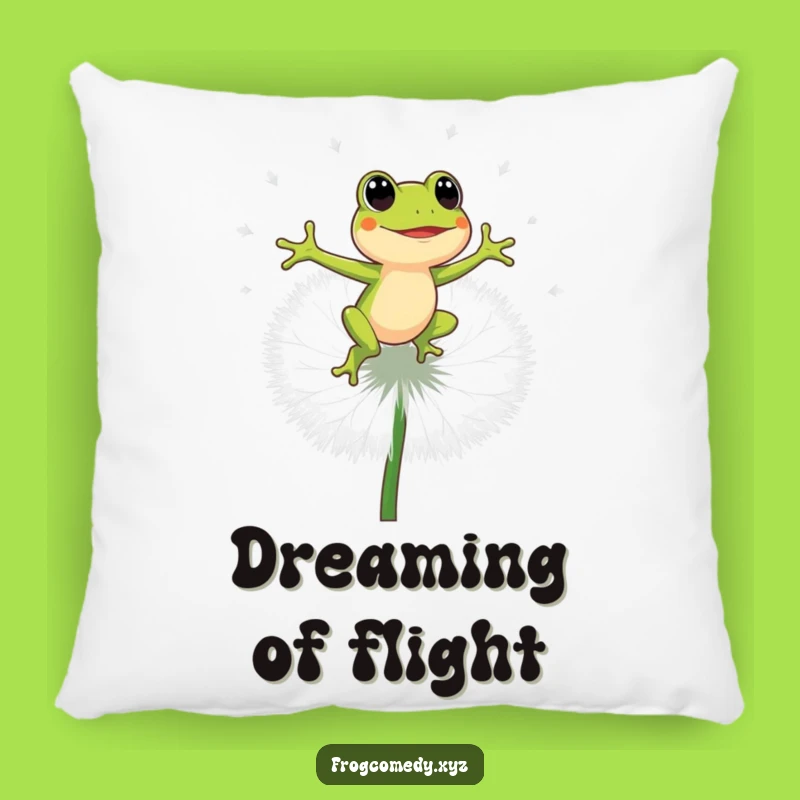 Funny Energetic Frog Pillow - Dandelion Bounce Comfort Gift