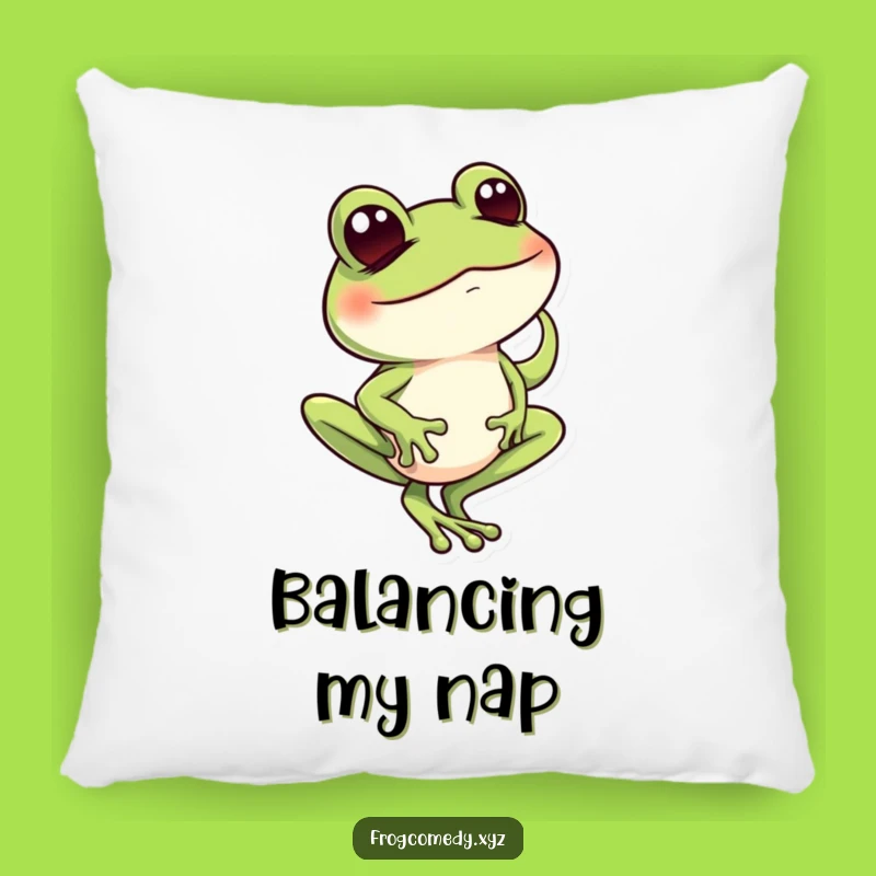 Funny Frog Balance Pillow: Cozy Comfort with a Mischievous Wink