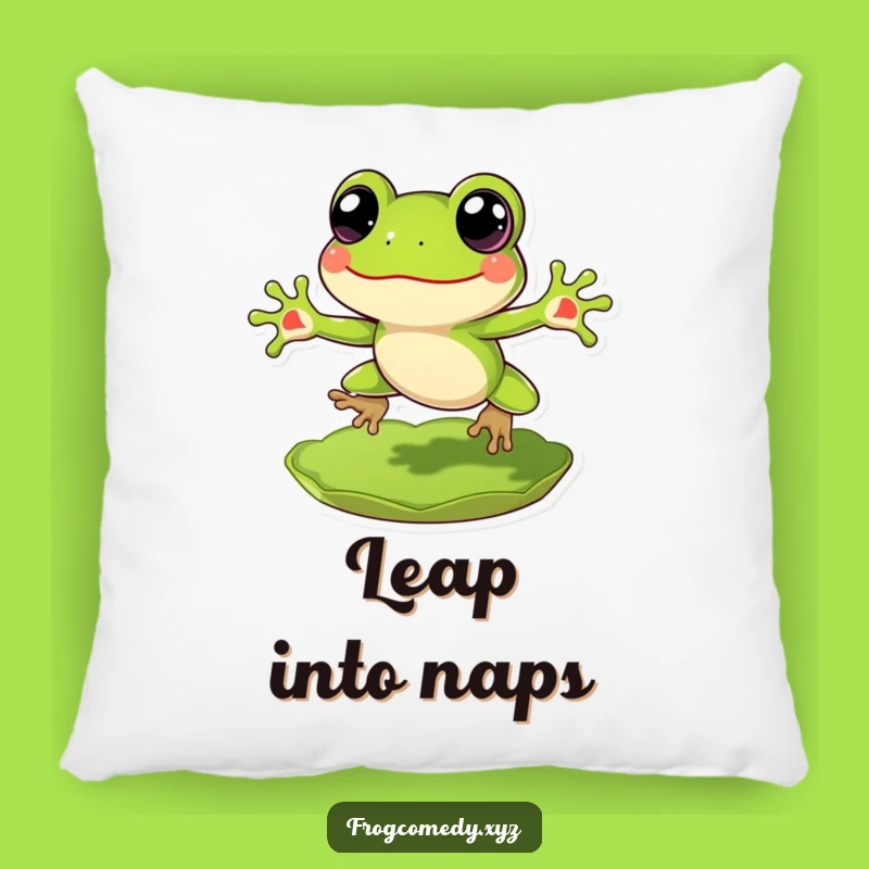 Funny Frog Lily Pad Pillow: Cozy Comfort, Adorable Cheerful Funny Gift