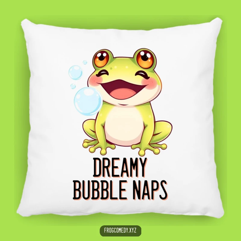 Funny Kawaii Frog Bubble Pillow: Cozy Cute Humor for Your Home, Gift