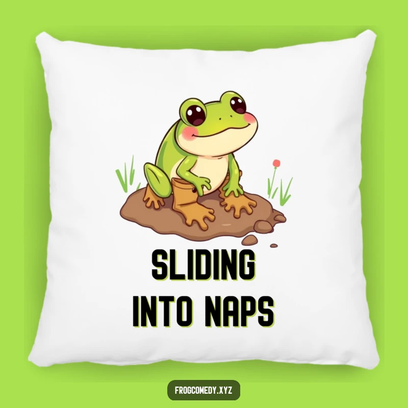 Funny Mud Sliding Frog Boots Pillow: Comfy & Messy Decor, Perfect Funny Gift