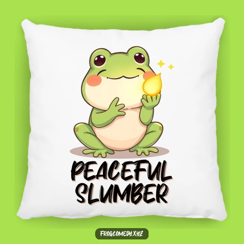 Funny Kawaii Frog Firefly Pillow: Cozy Comfort with a Gentle Glow Design