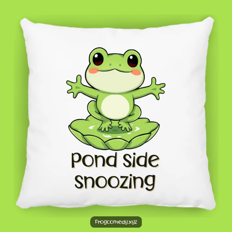 Funny Frog Lily Pad Pillow: Cozy Pond Comfort, Adorable Funny Gift for Snuggles