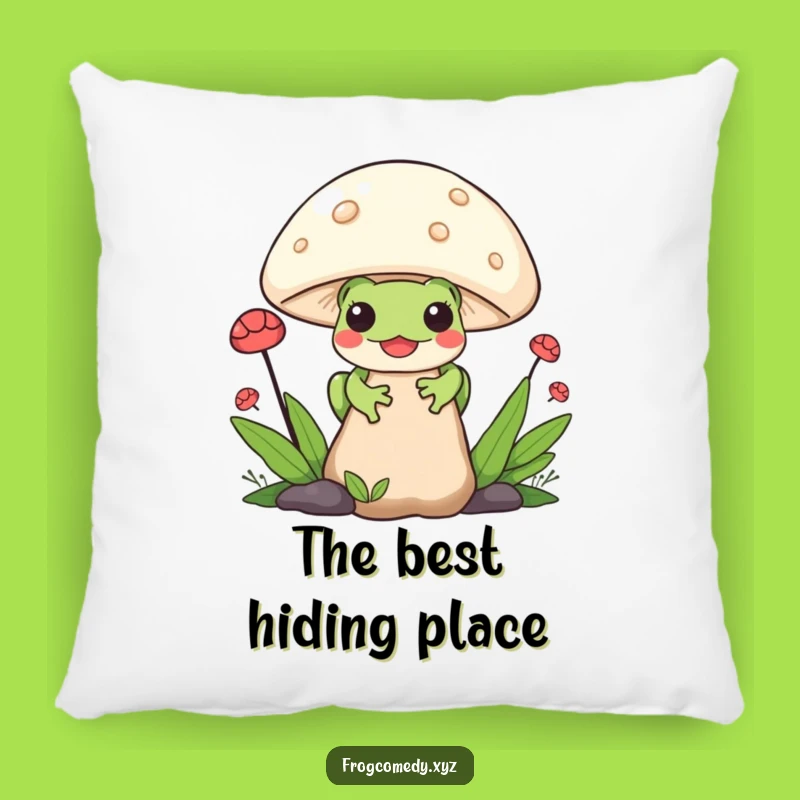 Funny Kawaii Frog Pillow: Cozy Mushroom Hug, Your Perfect Comfort Funny Gift!