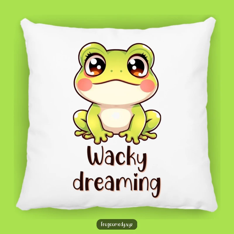 Funny Kawaii Frog Crossed Eyes Pillow: Cozy Startled Comfort for Hilarious Relaxation