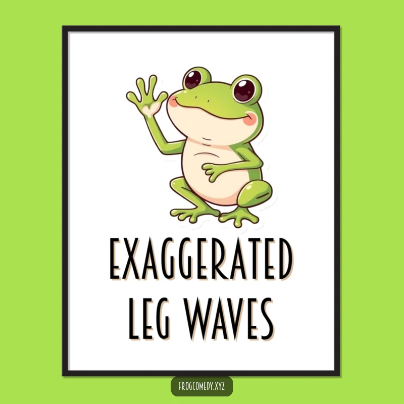 Funny Frog Leg Wave Digital Art: Instant Downloadable Amphibian Humor, Perfect Funny Gift