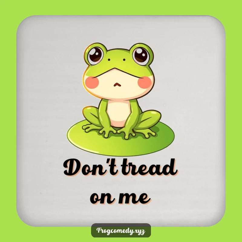 Funny Surprised Frog Coaster: Protect Surfaces with Hilarious Amphibian Art
