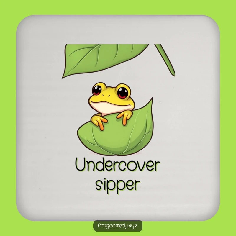 Funny Curious Frog Coasters: Set of Peeking Amphibian Protection, Perfect Funny Gift for Tables