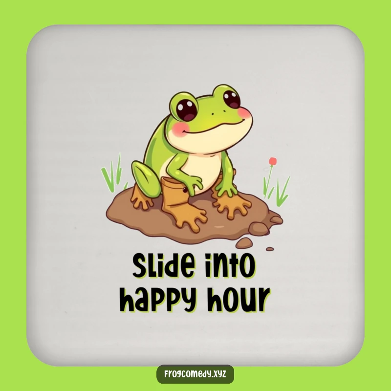 Funny Mud Sliding Frog Boots Coaster: Messy Surface Protection, Perfect Funny Gift