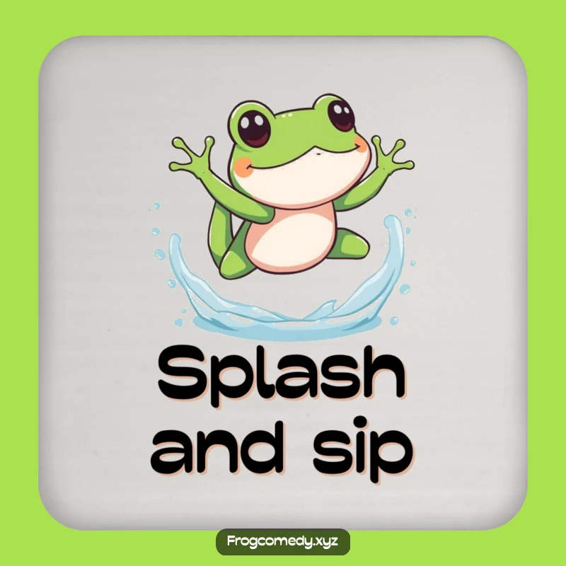 Funny Splashy Frog Dive Coasters: Playful Amphibian Protection, Perfect Funny Gift for Bars