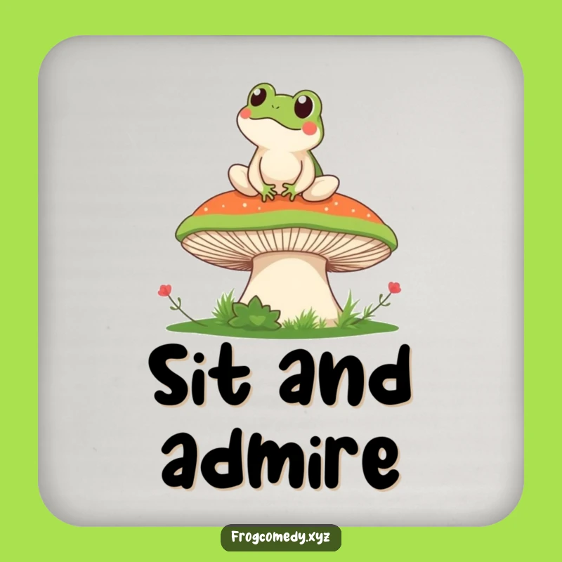 Kawaii Frog Mushroom Coaster: Funny Drink Protector, Cute Gift