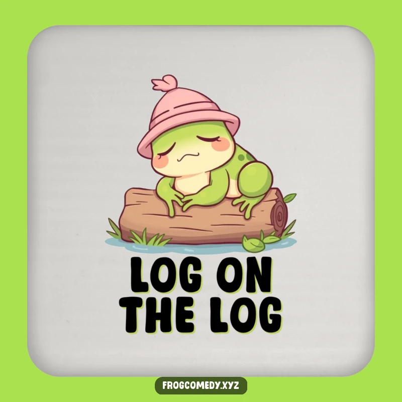 Funny Sleepy Frog Drink Coaster: Protect Surfaces with Humor