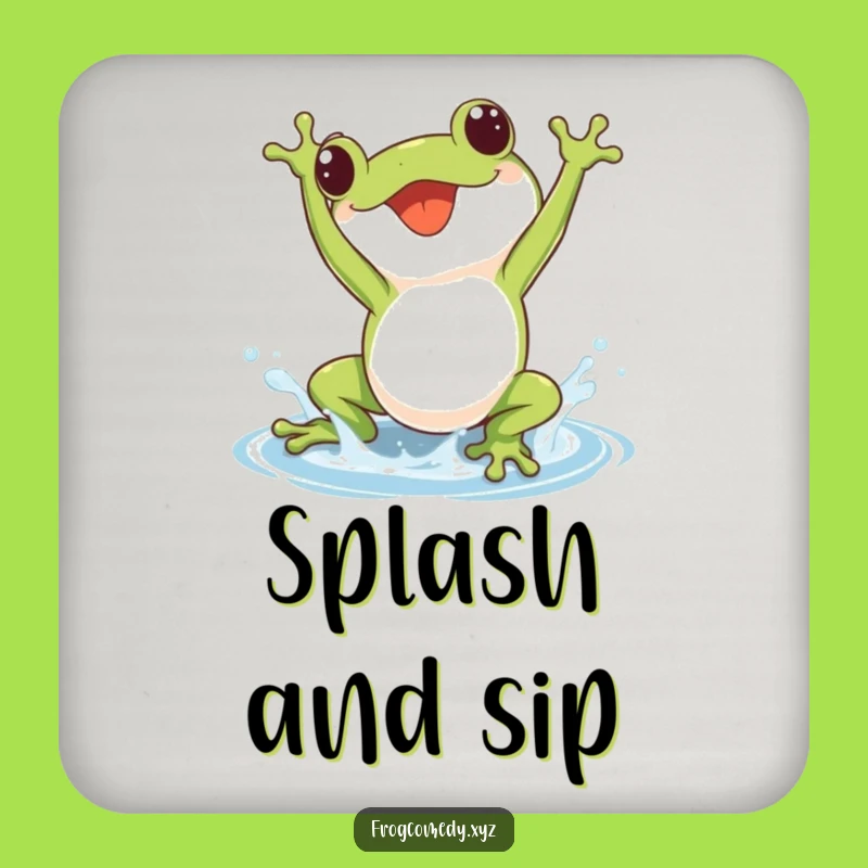 Kawaii Frog Splash Coaster: Add Playful Charm to Your Table