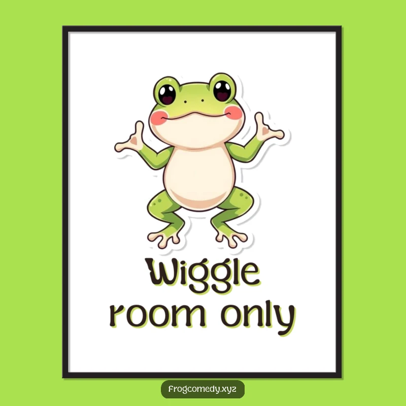 Funny Frog Wiggle Dance Poster: Vibrant Amphibian Art Print, Perfect Funny Gift