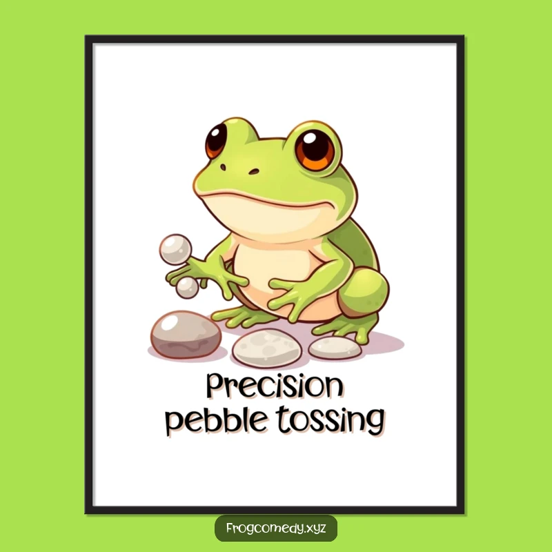 Funny Kawaii Frog Juggling Poster: Inspiring Art for Any Space