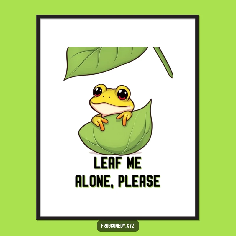 Funny Curious Frog Poster: Intriguing Peeking Amphibian Art, Perfect Funny Gift for Decor