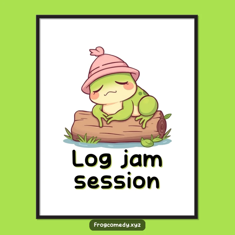 Funny Sleepy Frog Poster: Adorable Art for Humorous Home Decor