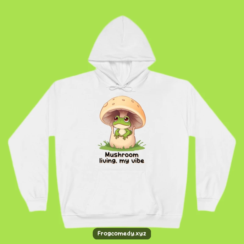 Cozy Funny Frog Mushroom Hoodie - Warm & Mystical Forest Wear