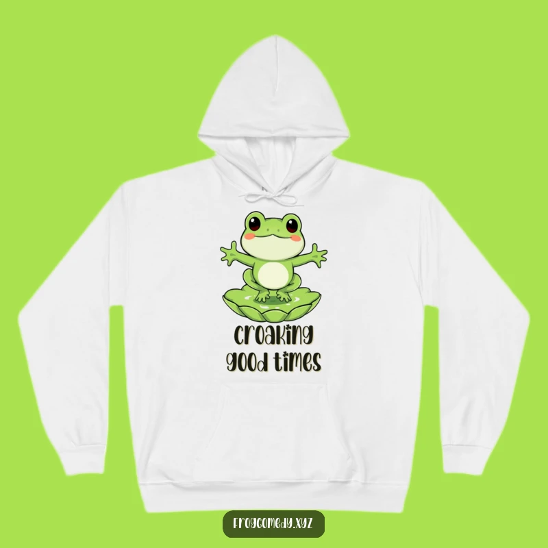 Funny Frog Lily Pad Hoodie: Cozy Pond Companion, Superb Funny Gift for Comfort