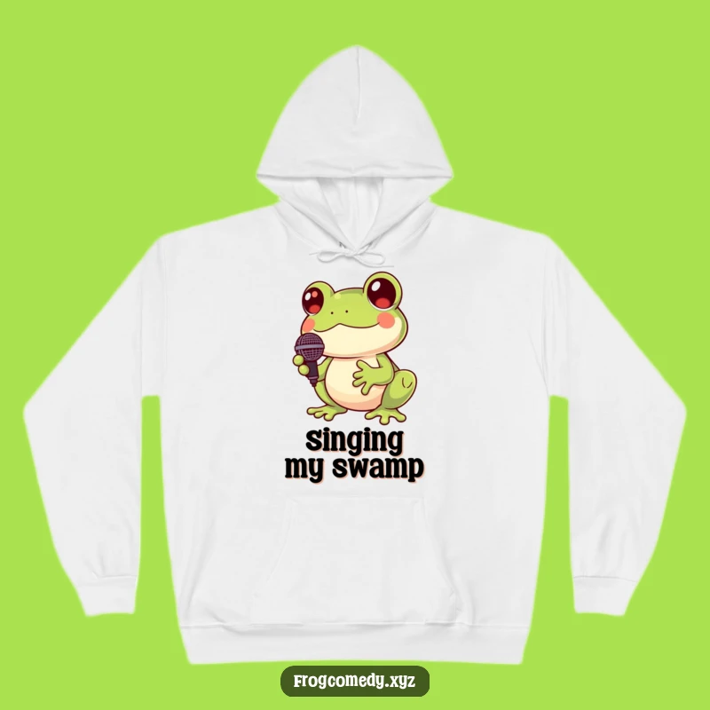 Funny Kawaii Frog Croak Hoodie: Cozy Up with a Singing Amphibian