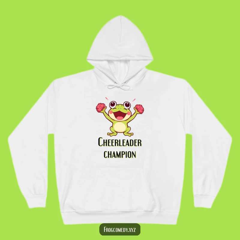 Funny Kawaii Frog Hoodie: Cozy Cheering Frog Sweatshirt, Your Ultimate Funny Gift!