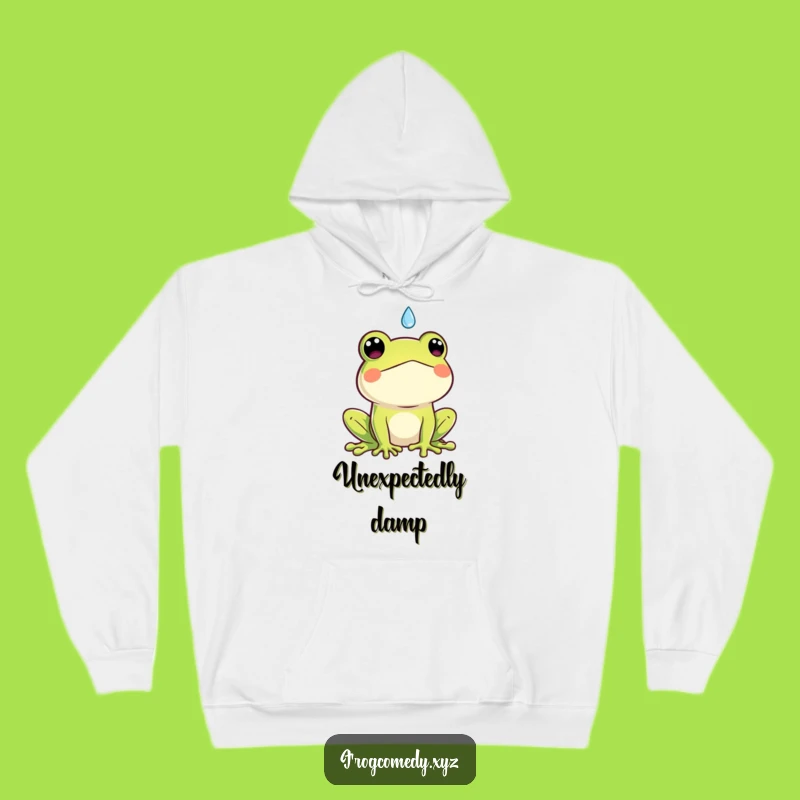 Funny Kawaii Frog Hoodie: Cozy & Surprised by Rain, Great Funny Gift!