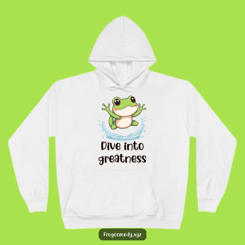 Funny Splashy Frog Dive Hoodie: Cozy Playful Amphibian Wear, Perfect Funny Gift for Relaxing