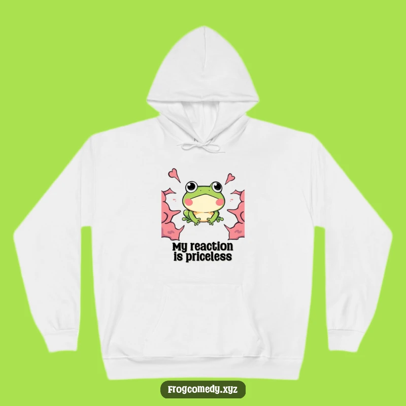 Funny Kawaii Frog Boom Hoodie: Cozy Surprise Reaction Sweatshirt